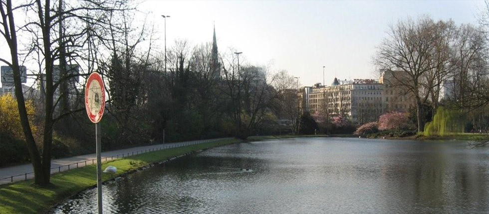 Der Hofgarten, Blick auf den Jan-Wellem-Platz, Foto